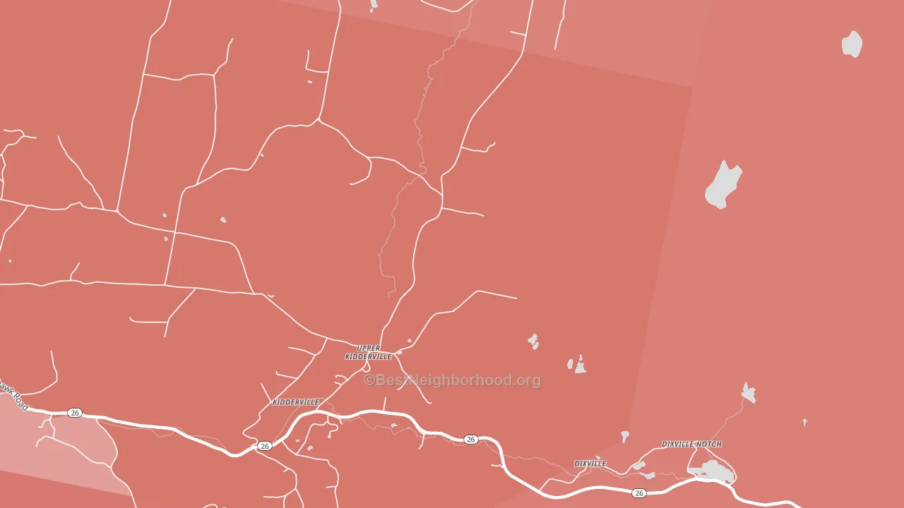 Upper Kidderville, NH block-group political-lean map