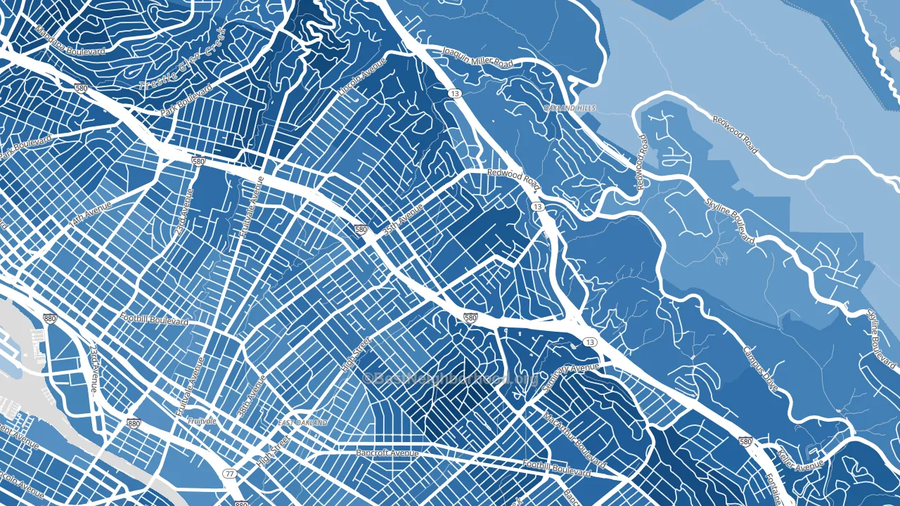 Upper Laurel, Oakland, CA block-group political-lean map