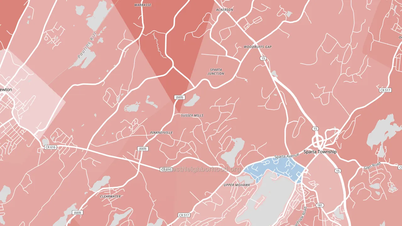 Upper Mohawk, NJ block-group political-lean map