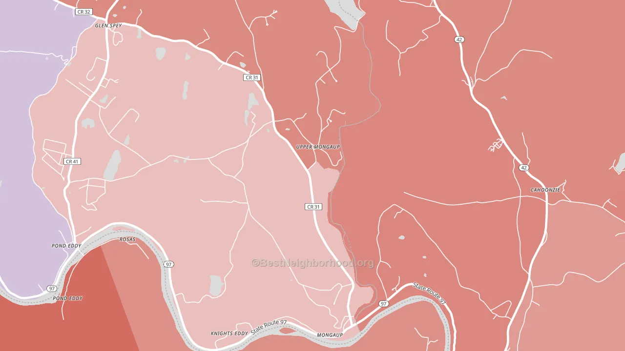 Upper Mongaup, NY block-group political-lean map