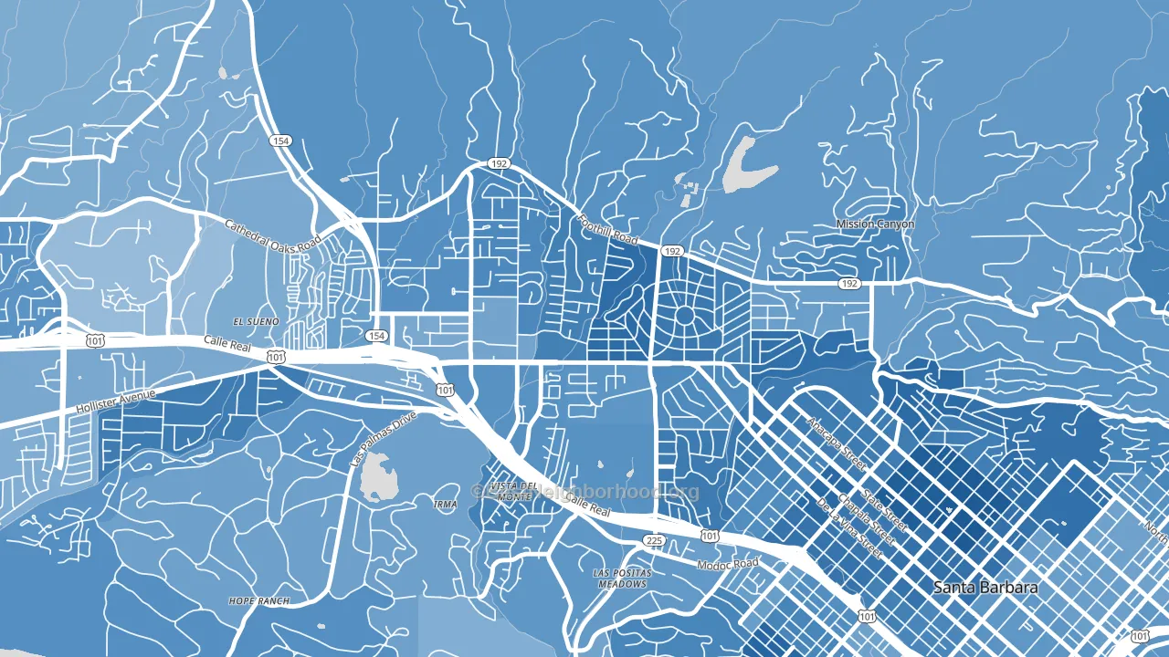 Upper State, Santa Barbara, CA block-group political-lean map