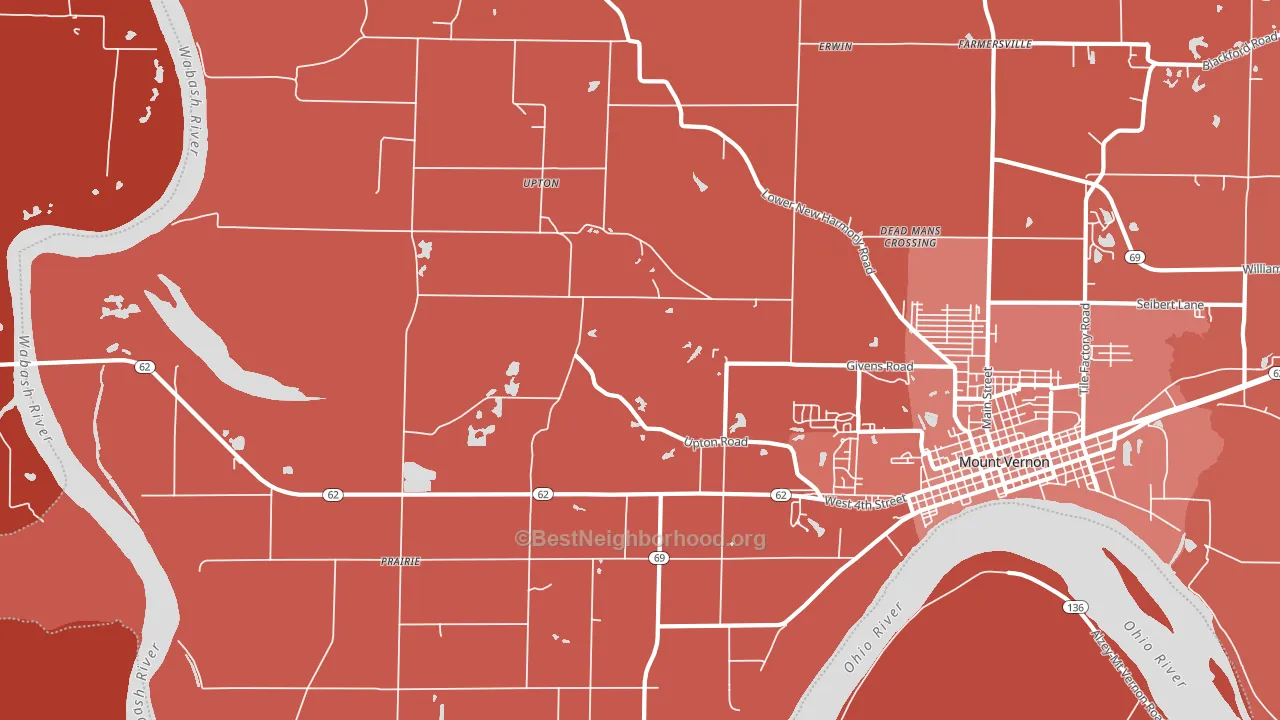 Upton, IN block-group political-lean map