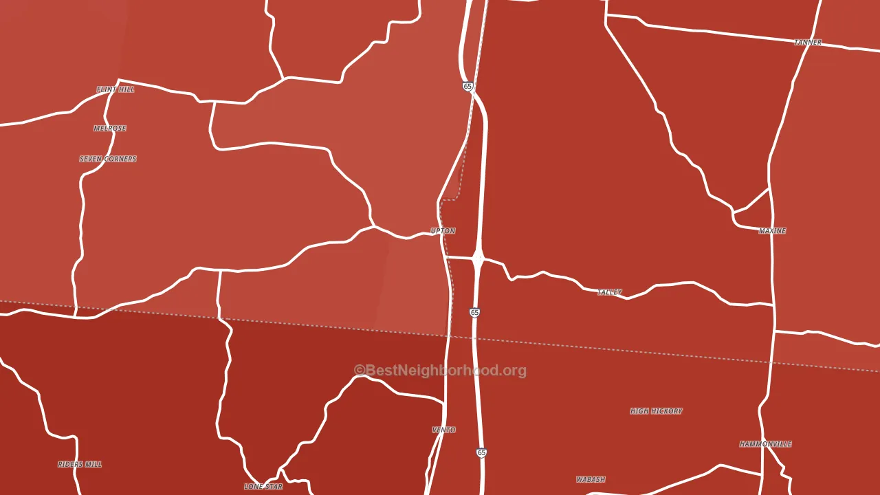 Upton, KY block-group political-lean map