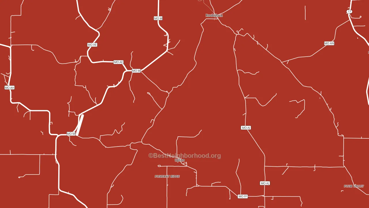 Upton, MO block-group political-lean map