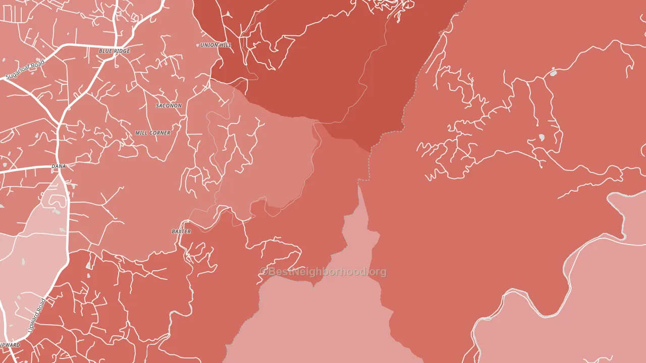 Upward, NC block-group political-lean map