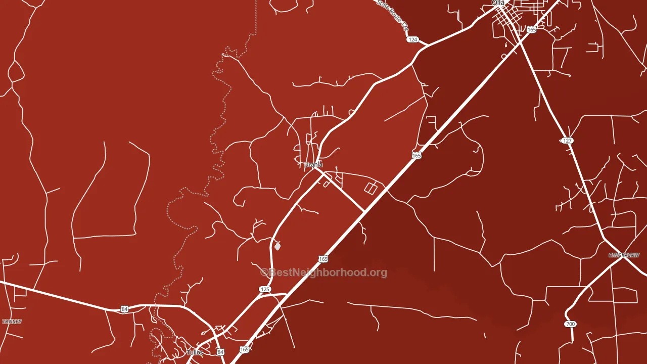 Urania, LA block-group political-lean map
