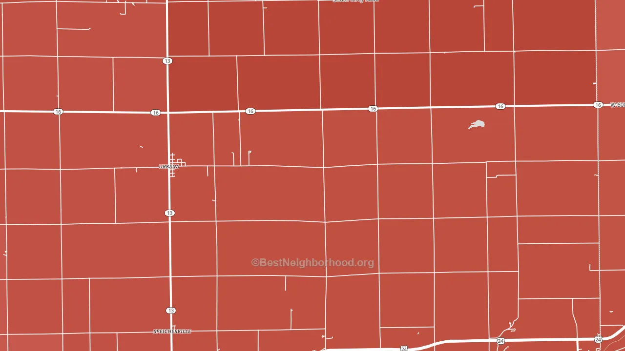 Urbana, IN block-group political-lean map
