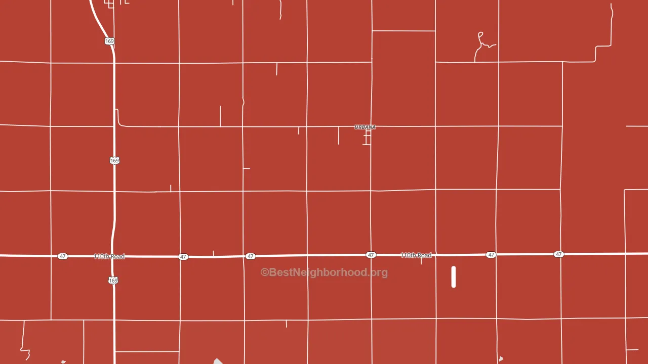 Urbana, KS block-group political-lean map