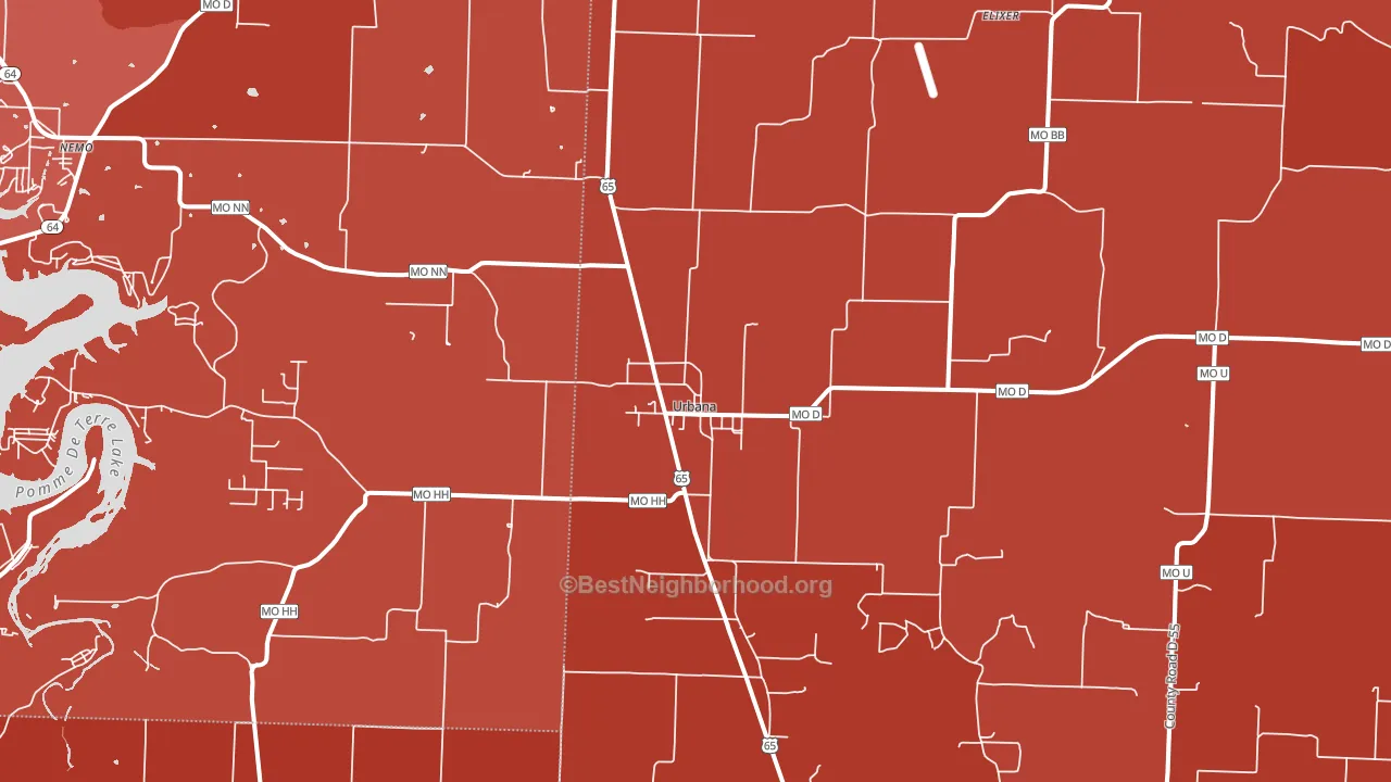 Urbana, MO block-group political-lean map