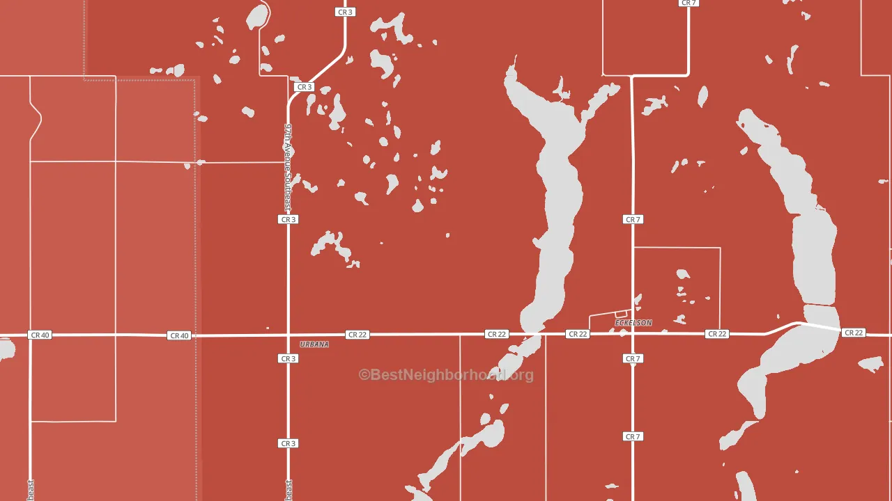 Urbana, ND block-group political-lean map