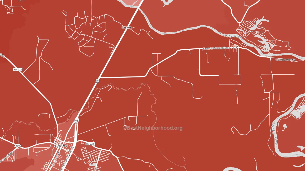Urbana, TX block-group political-lean map