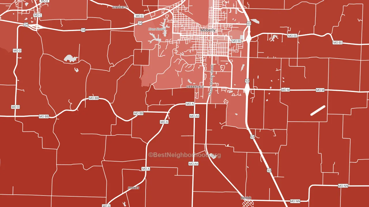 Urbandale, MO block-group political-lean map