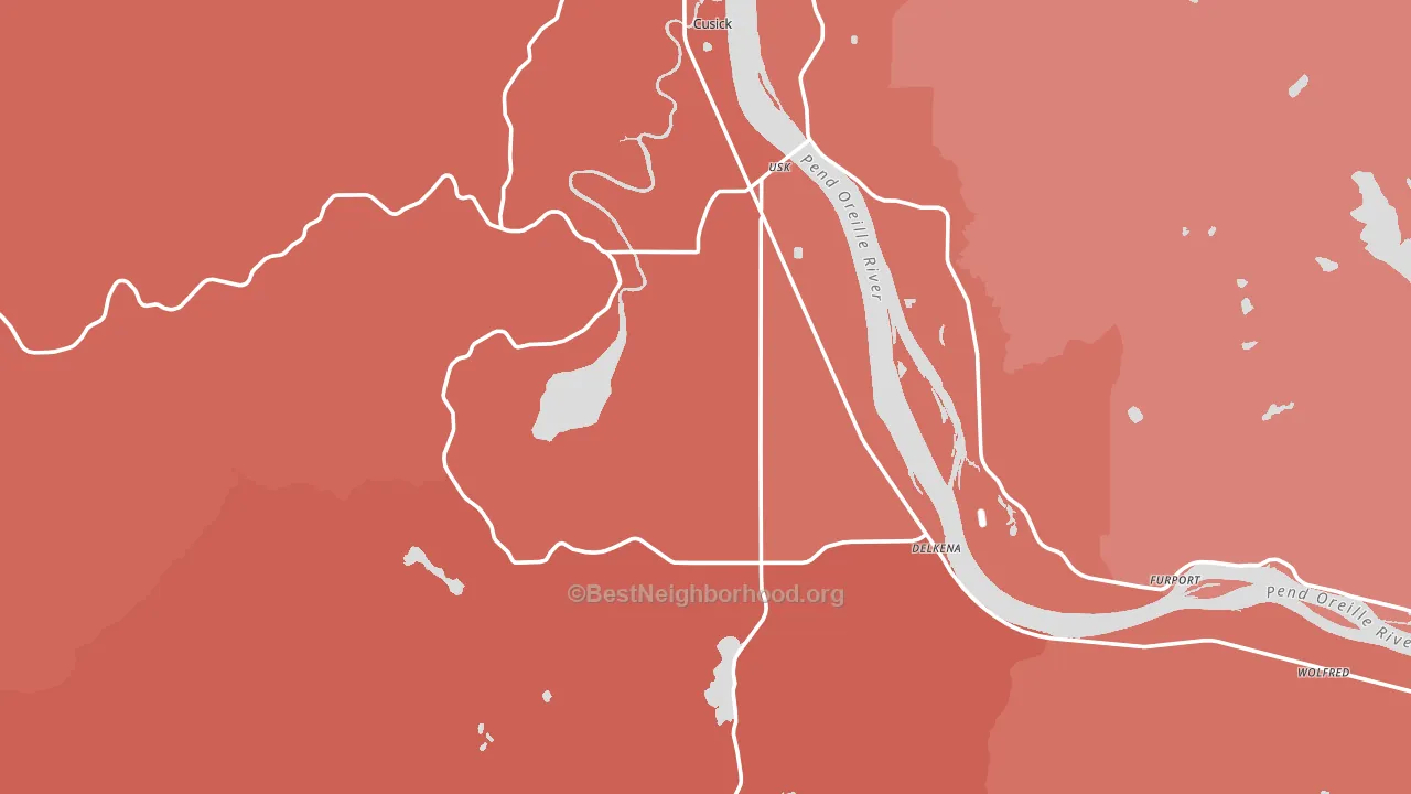 Usk, WA block-group political-lean map
