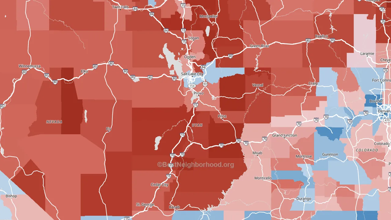 Utah block-group political-lean map