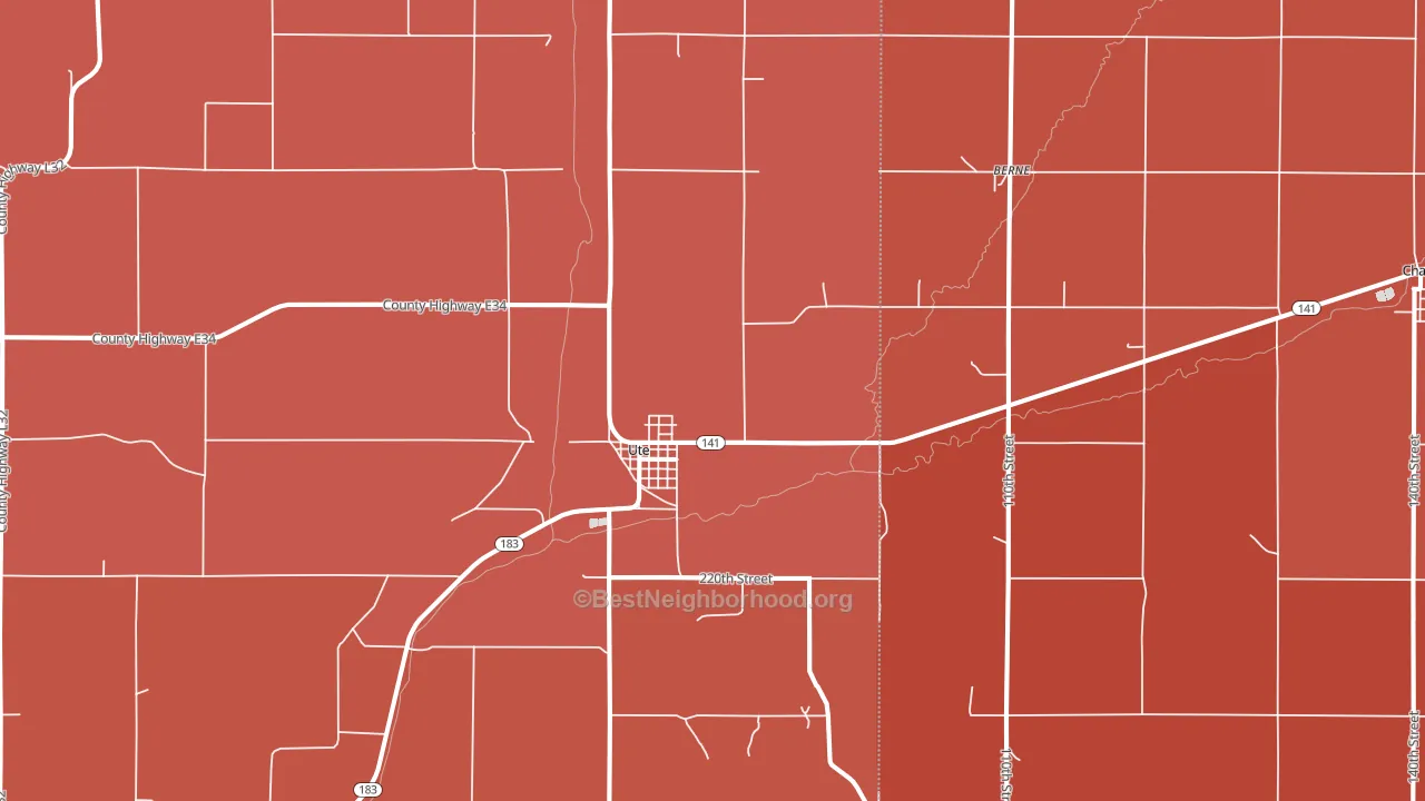 Ute, IA block-group political-lean map