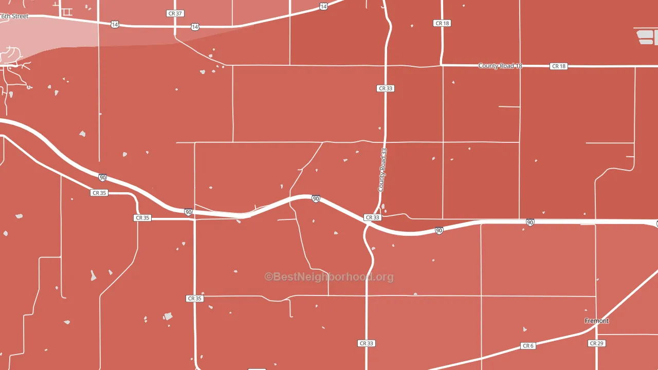 Utica, MN block-group political-lean map