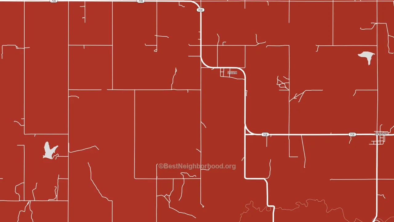 Utica, OK block-group political-lean map