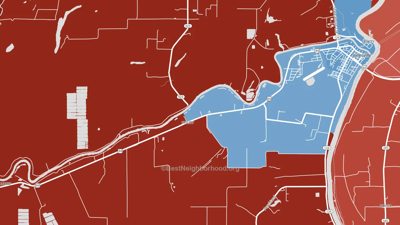 Utility, LA block-group political-lean map