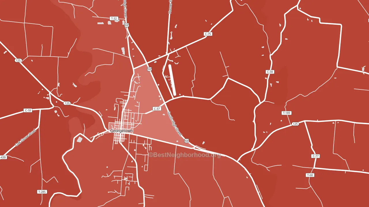 Utopia, OH block-group political-lean map