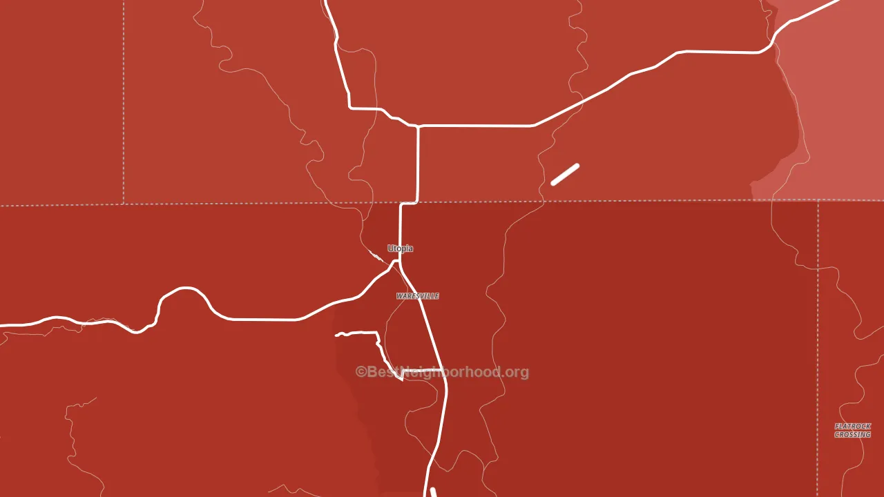 Utopia, TX block-group political-lean map