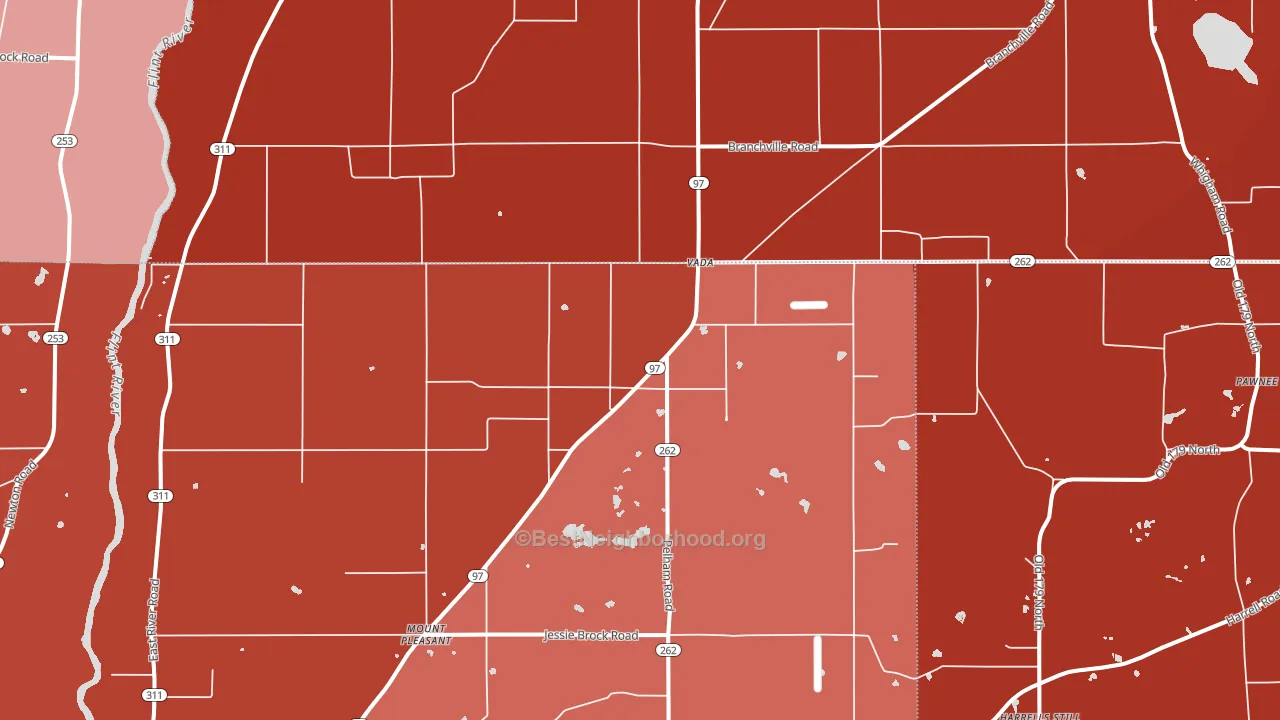 Vada, GA block-group political-lean map