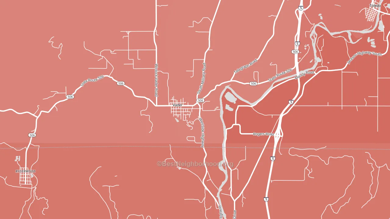 Vader, WA block-group political-lean map