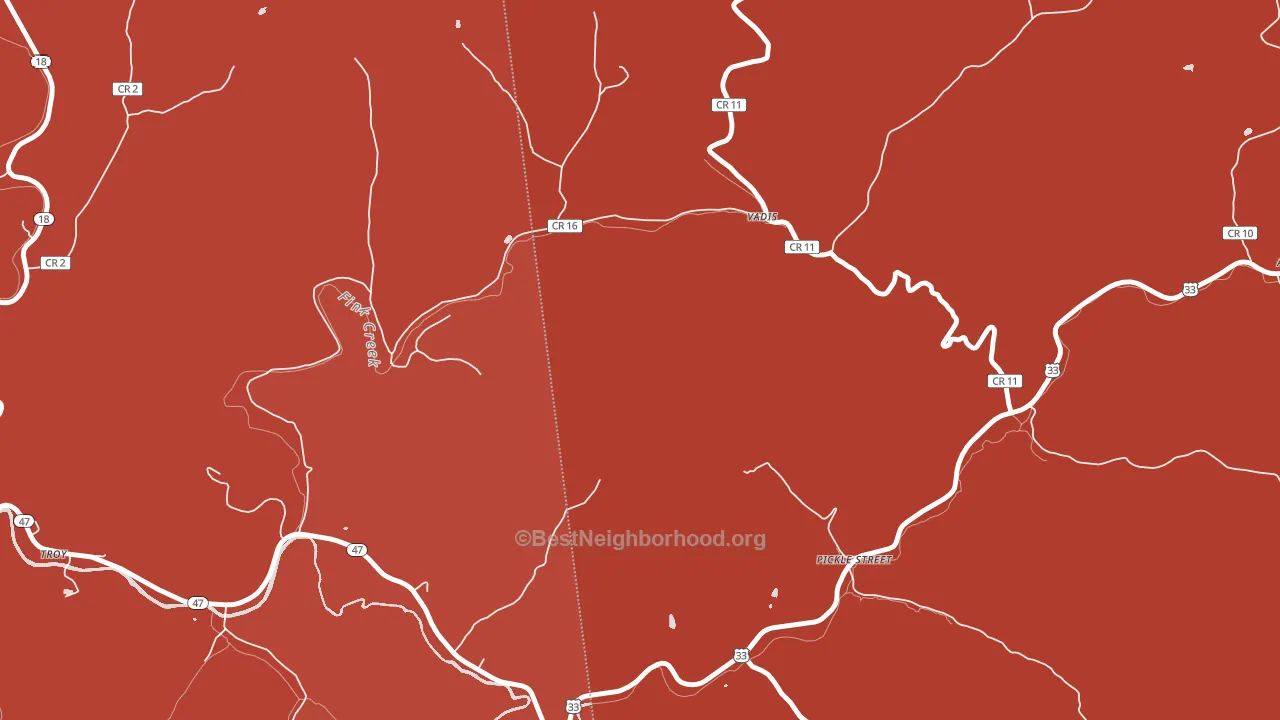 Vadis, WV block-group political-lean map