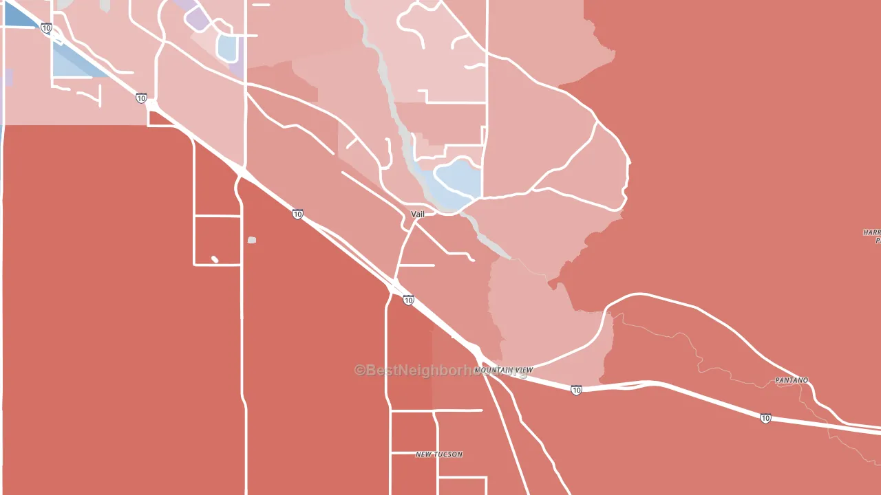 Vail, AZ block-group political-lean map