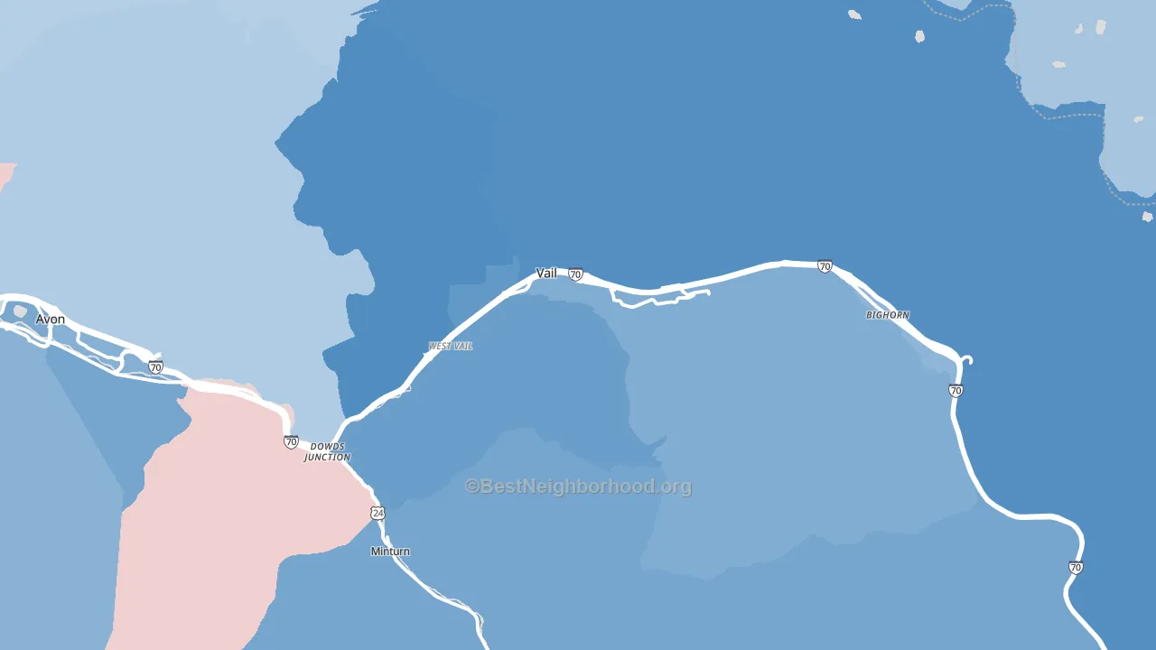 Vail, CO block-group political-lean map