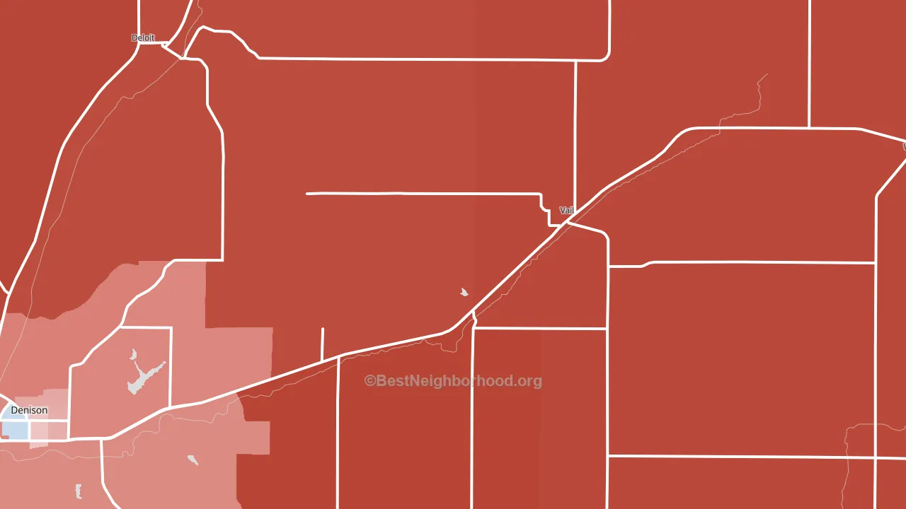 Vail, IA block-group political-lean map