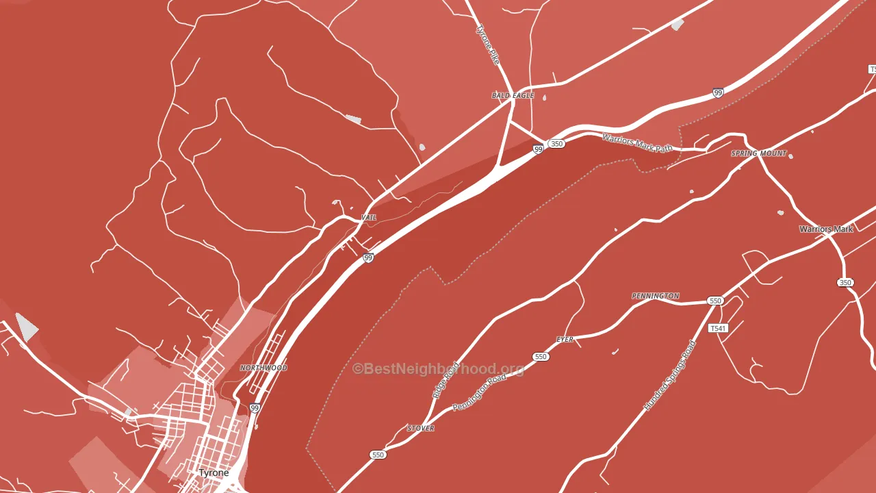 Vail, PA block-group political-lean map