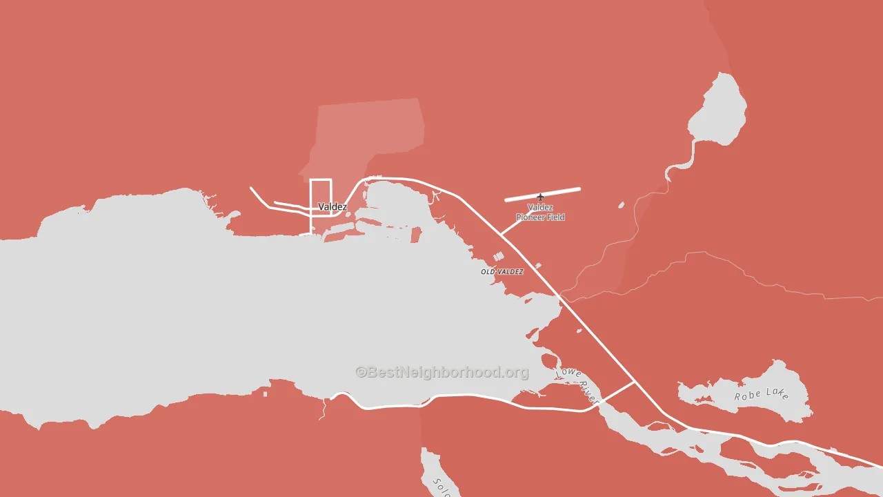 Valdez, AK block-group political-lean map