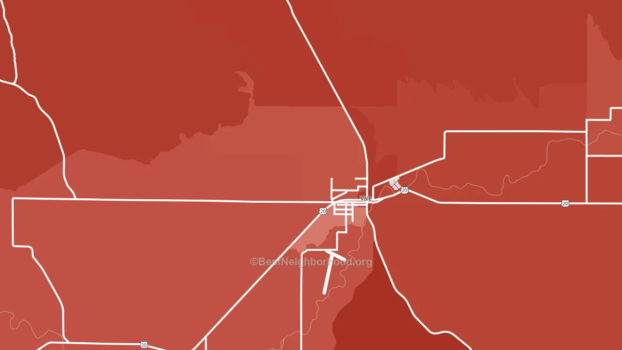 Vale, OR block-group political-lean map