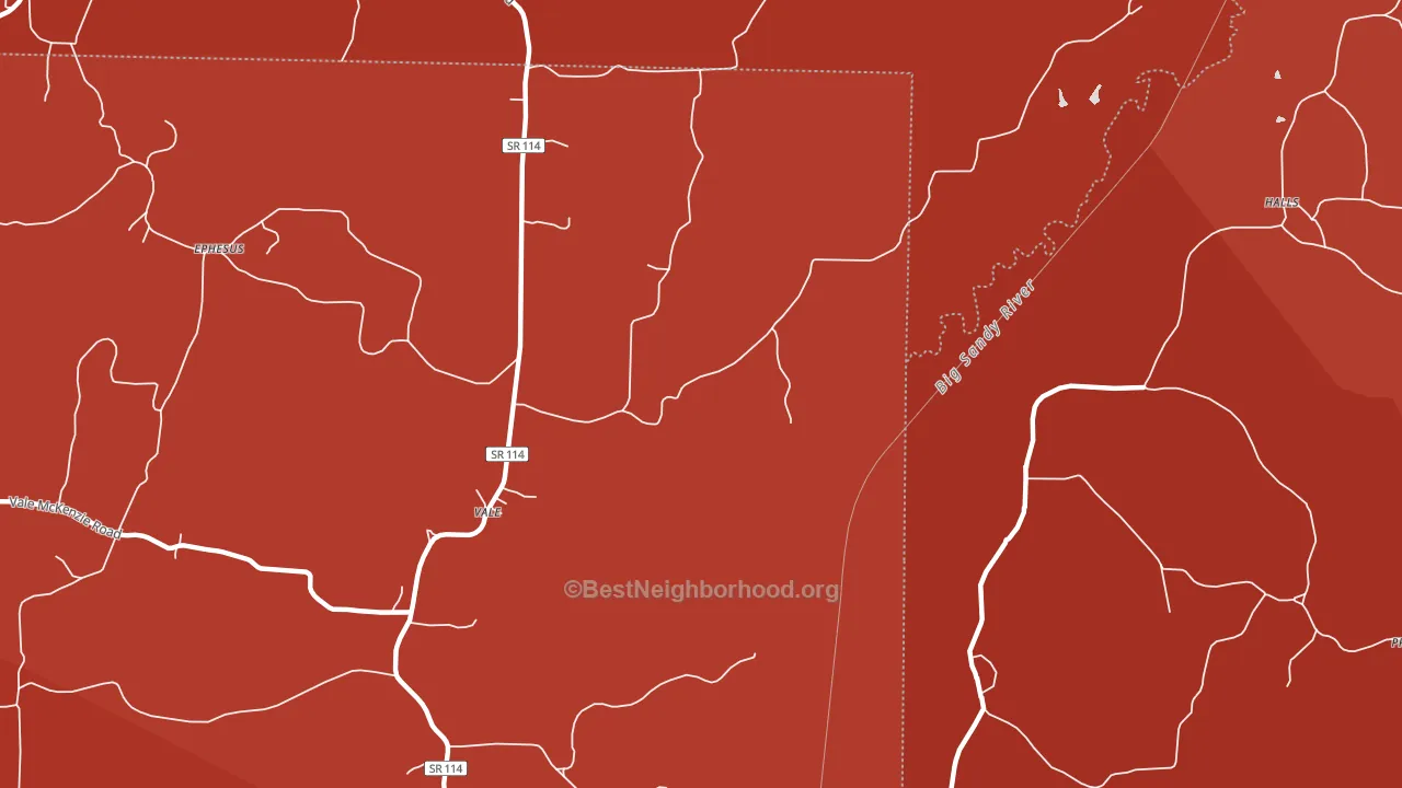 Vale, TN block-group political-lean map