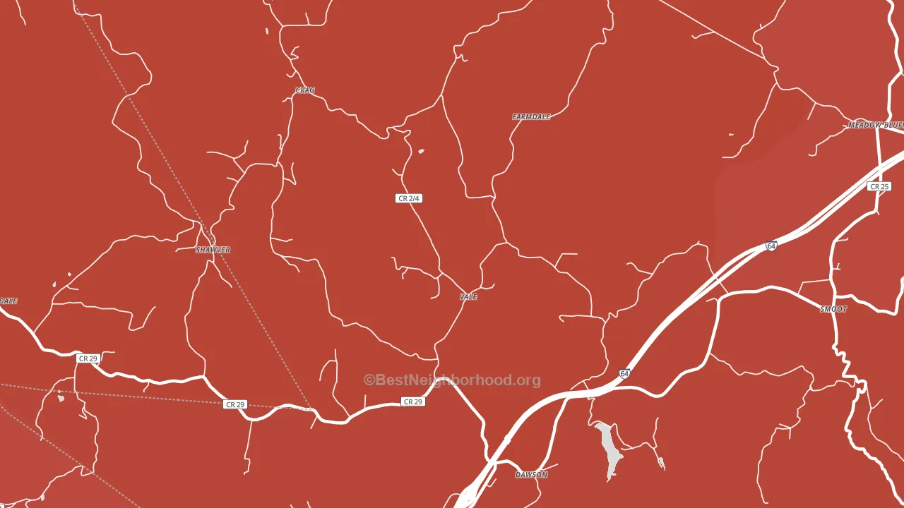 Vale, WV block-group political-lean map