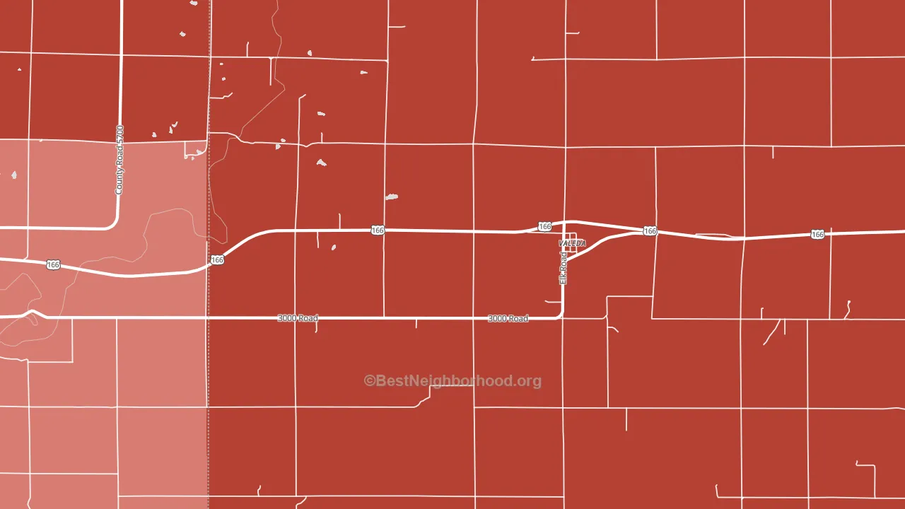 Valeda, KS block-group political-lean map