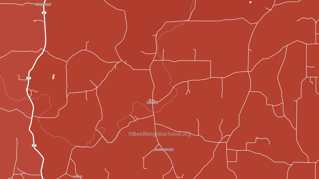 Valeene, IN block-group political-lean map