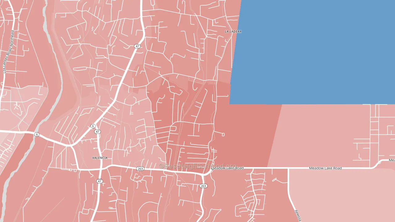 Valencia, NM block-group political-lean map