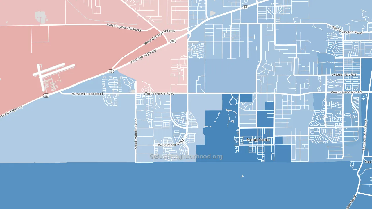 Valencia West, AZ block-group political-lean map