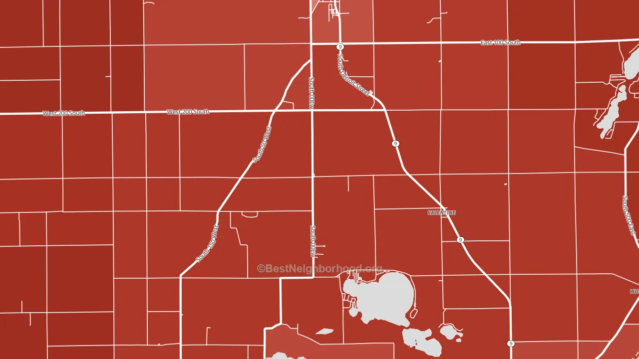 Valentine, IN block-group political-lean map
