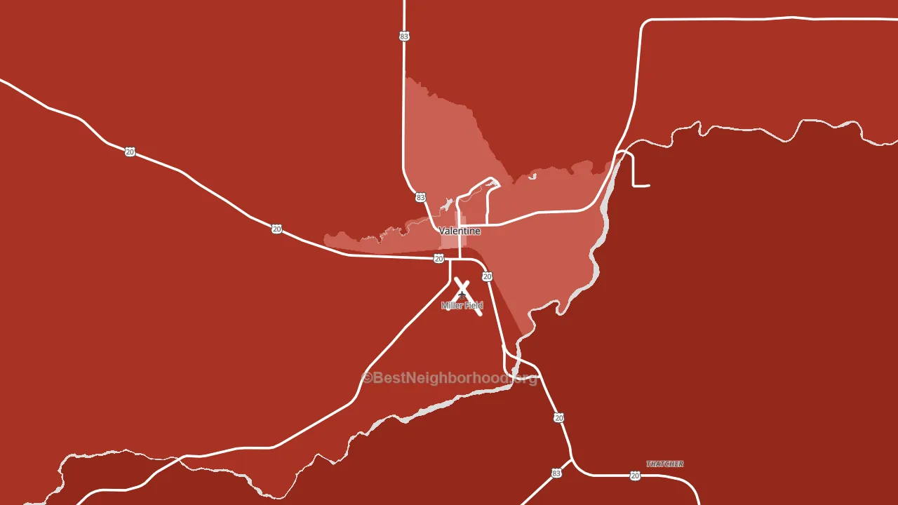 Valentine, NE block-group political-lean map