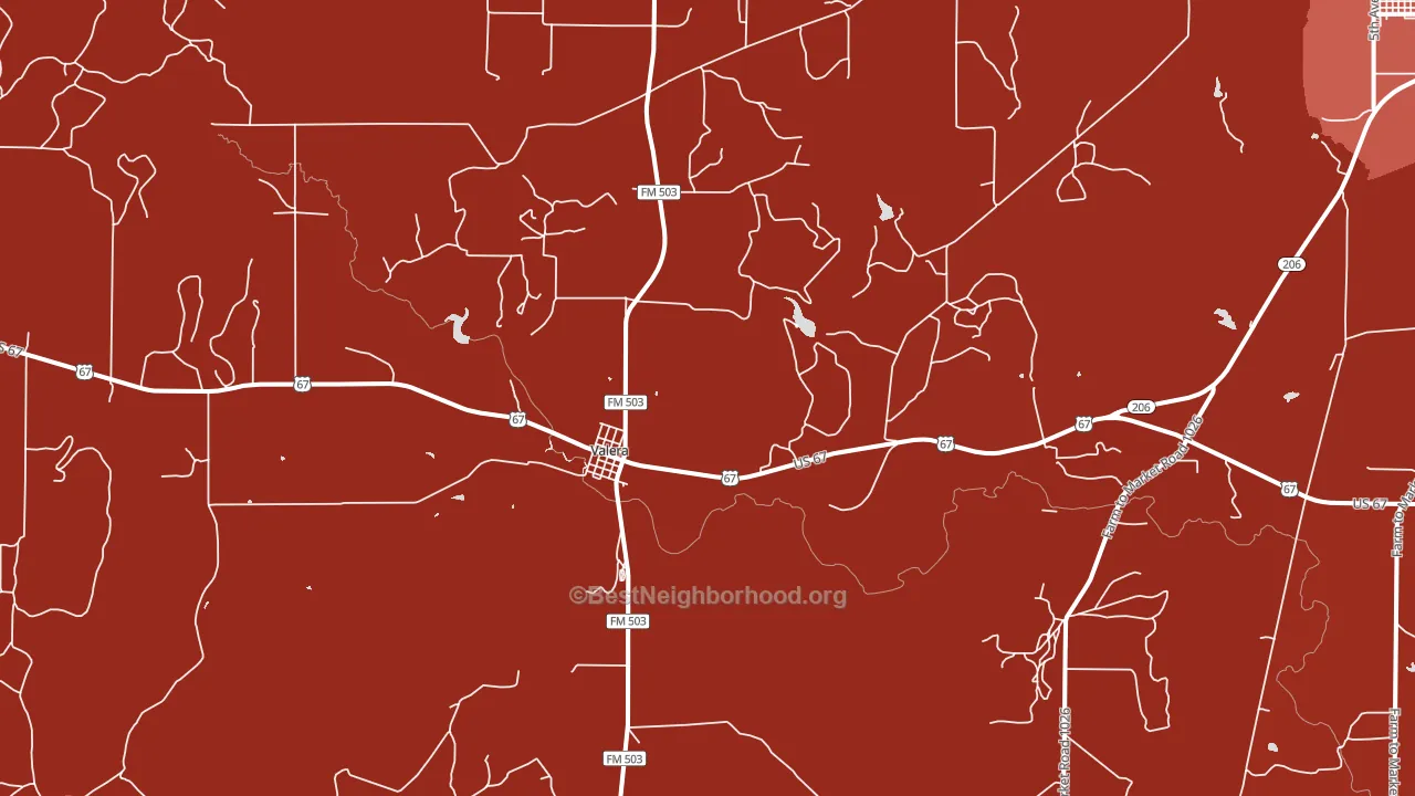 Valera, TX block-group political-lean map
