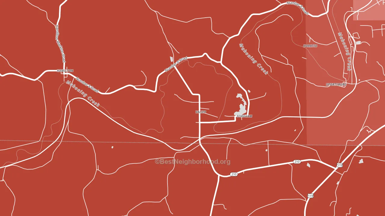 Valier, PA block-group political-lean map
