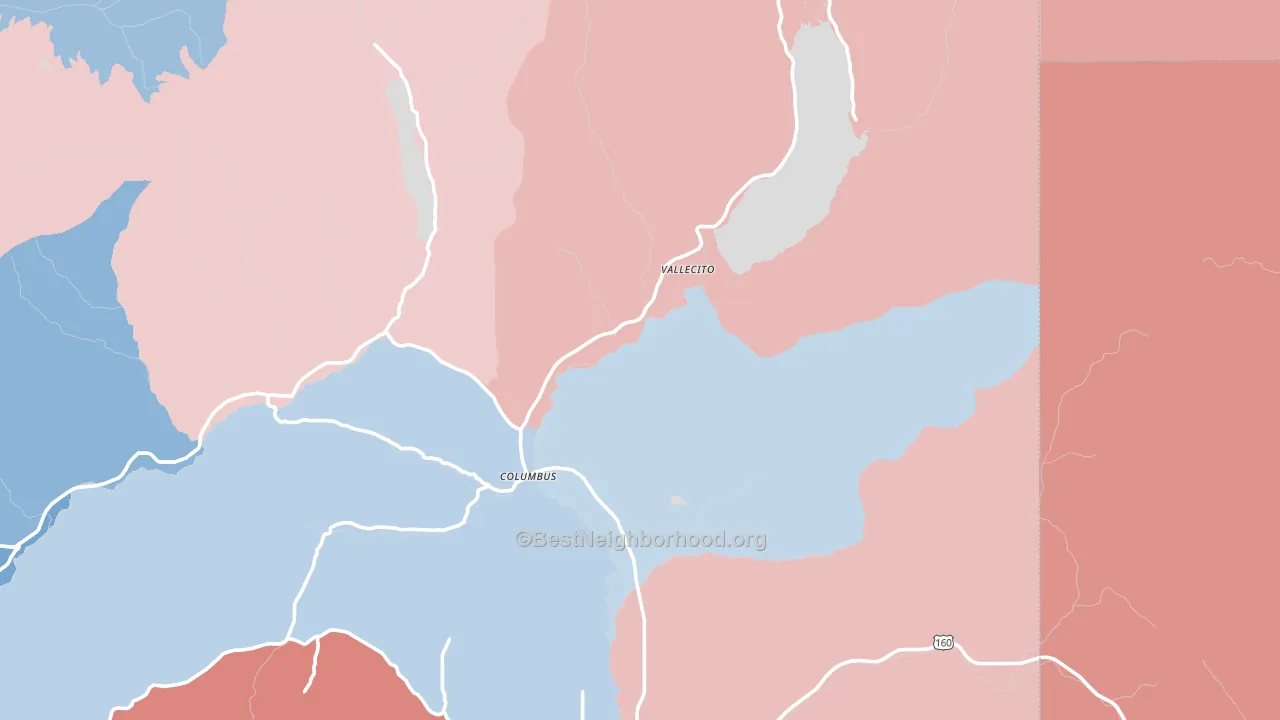 Vallecito, CO block-group political-lean map