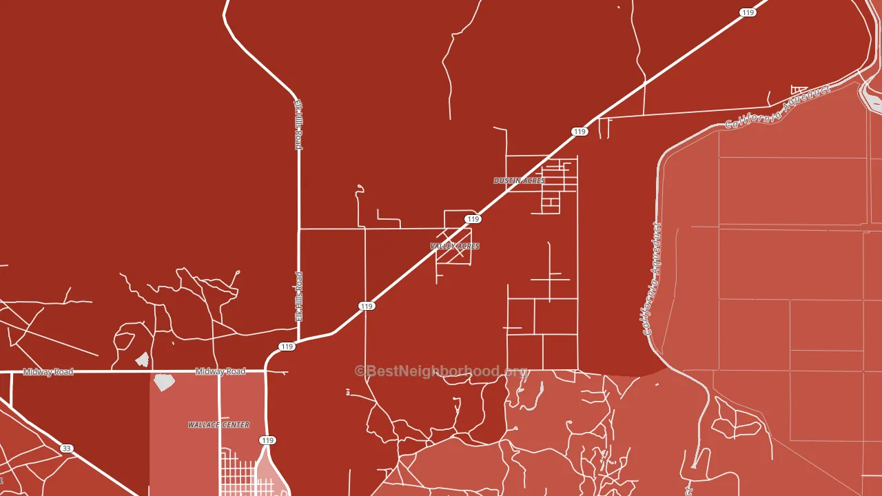 Valley Acres, CA block-group political-lean map