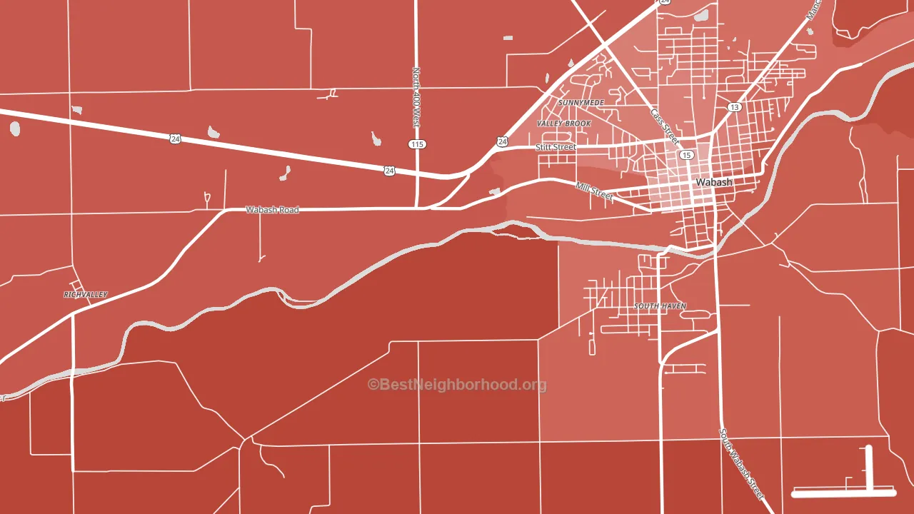 Valley Brook, IN block-group political-lean map
