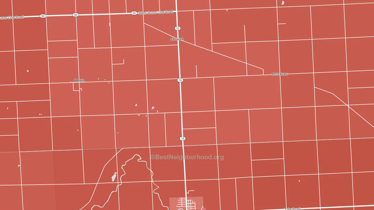 Valley Center, MI block-group political-lean map