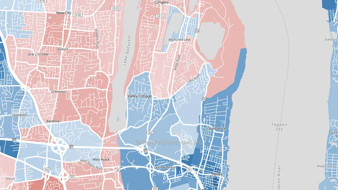 Valley Cottage, NY block-group political-lean map