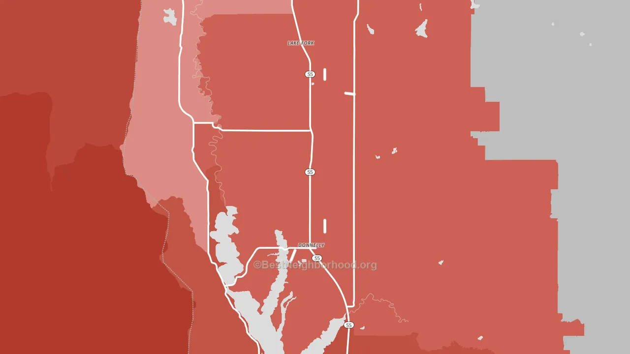 Valley County, ID block-group political-lean map