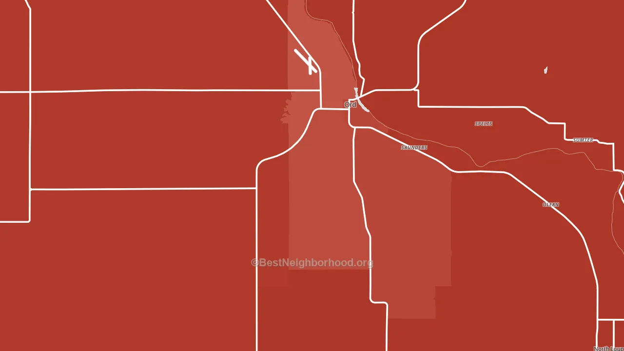 Valley County, NE block-group political-lean map